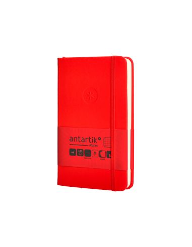 Cuaderno Con Gomilla Antartik Notes Tapa Dura A6 Hojas Cuadricula Rojo 100 Hojas 80 Gr Fsc