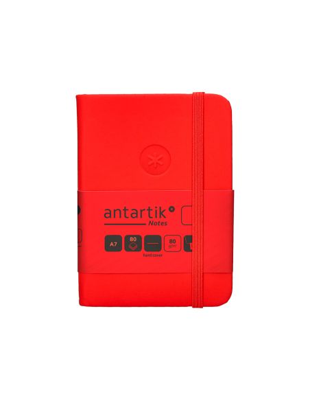 Cuaderno Con Gomilla Antartik Notes Tapa Dura A7 Hojas Lisas Rojo 80 Hojas 80 Gr Fsc