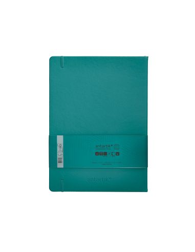 Cuaderno Con Gomilla Antartik Notes Tapa Dura A4 Hojas Rayas Verde Aguamarina 100 Hojas 80 Gr Fsc