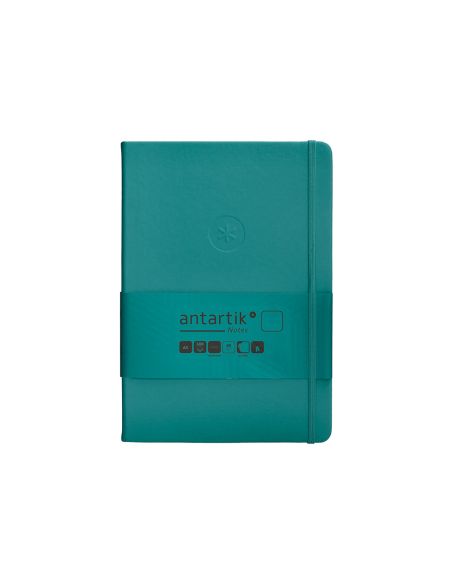 Cuaderno Con Gomilla Antartik Notes Tapa Dura A5 Hojas Lisas Verde Aguamarina 100 Hojas 80 Gr Fsc