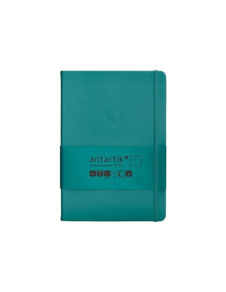 Cuaderno Con Gomilla Antartik Notes Tapa Dura A5 Hojas Puntos Verde Aguamarina 100 Hojas 80 Gr Fsc