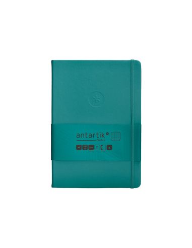 Cuaderno Con Gomilla Antartik Notes Tapa Dura A5 Hojas Cuadricula Verde Aguamarina 100 Hojas 80 Gr