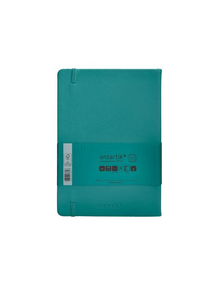 Cuaderno Con Gomilla Antartik Notes Tapa Dura A5 Hojas Cuadricula Verde Aguamarina 100 Hojas 80 Gr
