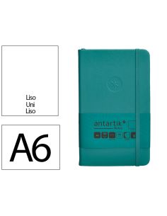 Cuaderno Con Gomilla Antartik Notes Tapa Dura A6 Hojas Lisas Verde Aguamarina 100 Hojas 80 Gr Fsc