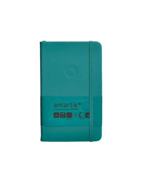 Cuaderno Con Gomilla Antartik Notes Tapa Dura A6 Hojas Lisas Verde Aguamarina 100 Hojas 80 Gr Fsc