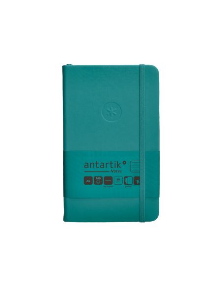 Cuaderno Con Gomilla Antartik Notes Tapa Dura A6 Hojas Rayas Verde Aguamarina 100 Hojas 80 Gr Fsc