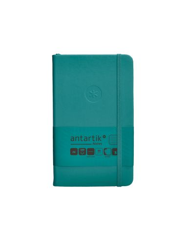 Cuaderno Con Gomilla Antartik Notes Tapa Dura A6 Hojas Cuadricula Verde Aguamarina 100 Hojas 80 Gr