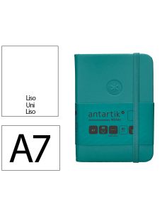 Cuaderno Con Gomilla Antartik Notes Tapa Dura A7 Hojas Lisas Verde Aguamarina 80 Hojas 80 Gr Fsc