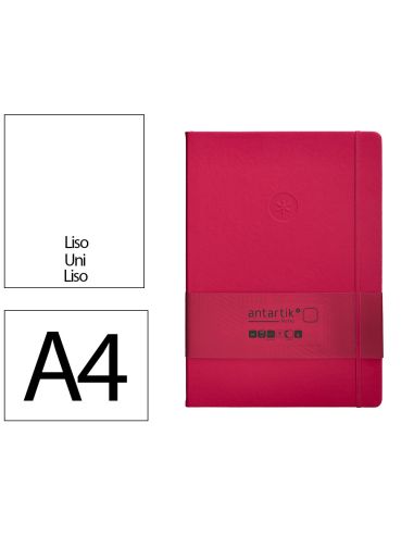 Cuaderno Con Gomilla Antartik Notes Tapa Dura A4 Hojas Lisas Burdeos 100 Hojas 80 Gr Fsc