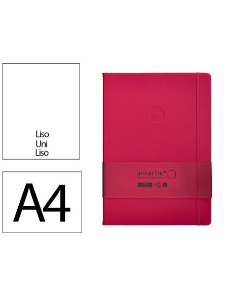 Cuaderno Con Gomilla Antartik Notes Tapa Dura A4 Hojas Lisas Burdeos 100 Hojas 80 Gr Fsc