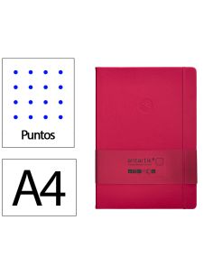 Cuaderno Con Gomilla Antartik Notes Tapa Dura A4 Hojas Puntos Burdeos 100 Hojas 80 Gr Fsc