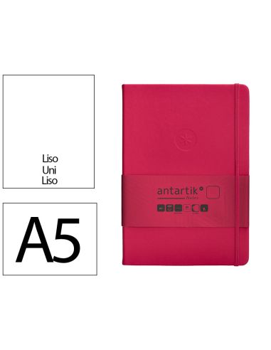 Cuaderno Con Gomilla Antartik Notes Tapa Dura A5 Hojas Lisas Burdeos 100 Hojas 80 Gr Fsc