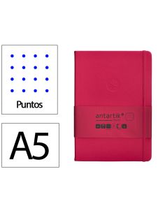 Cuaderno Con Gomilla Antartik Notes Tapa Dura A5 Hojas Puntos Burdeos 100 Hojas 80 Gr Fsc