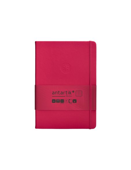 Cuaderno Con Gomilla Antartik Notes Tapa Dura A5 Hojas Cuadricula Burdeos 100 Hojas 80 Gr Fsc
