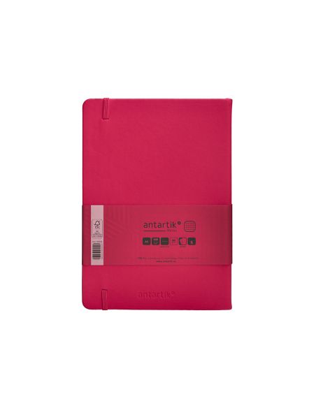 Cuaderno Con Gomilla Antartik Notes Tapa Dura A5 Hojas Cuadricula Burdeos 100 Hojas 80 Gr Fsc
