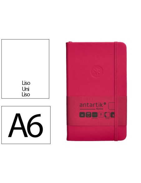 Cuaderno Con Gomilla Antartik Notes Tapa Dura A6 Hojas Lisas Burdeos 100 Hojas 80 Gr Fsc
