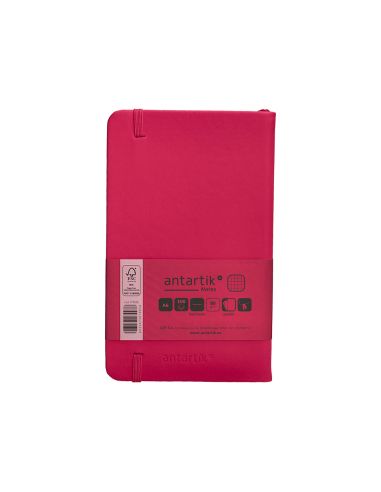 Cuaderno Con Gomilla Antartik Notes Tapa Dura A6 Hojas Cuadricula Burdeos 100 Hojas 80 Gr Fsc