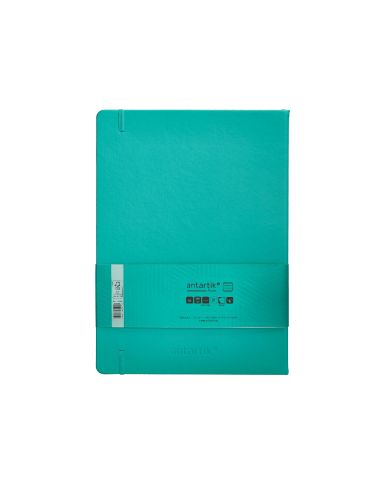 Cuaderno Con Gomilla Antartik Notes Tapa Dura A4 Hojas Rayas Turquesa 100 Hojas 80 Gr Fsc