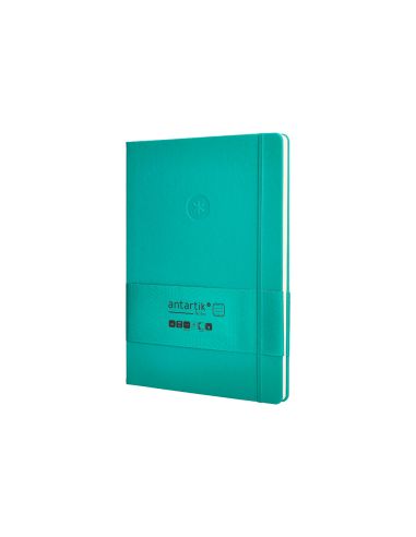 Cuaderno Con Gomilla Antartik Notes Tapa Dura A4 Hojas Rayas Turquesa 100 Hojas 80 Gr Fsc