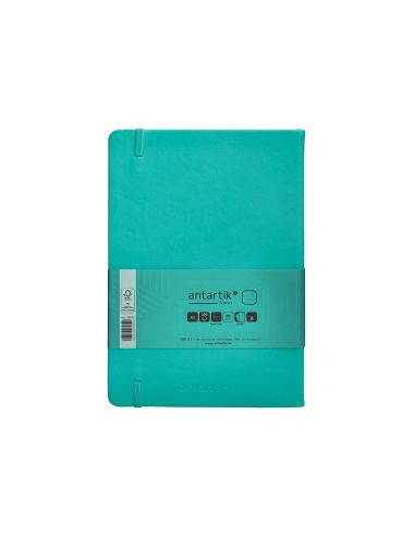 Cuaderno Con Gomilla Antartik Notes Tapa Dura A5 Hojas Lisas Turquesa 100 Hojas 80 Gr Fsc
