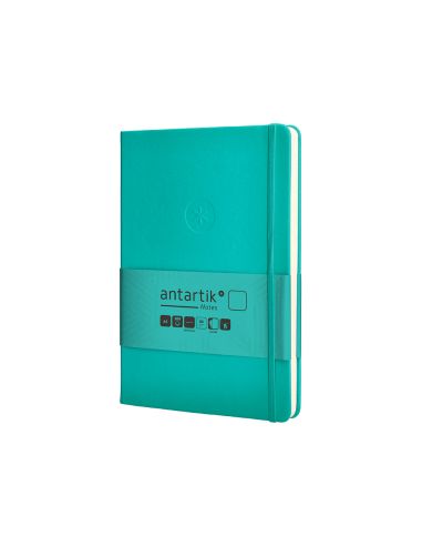 Cuaderno Con Gomilla Antartik Notes Tapa Dura A5 Hojas Lisas Turquesa 100 Hojas 80 Gr Fsc