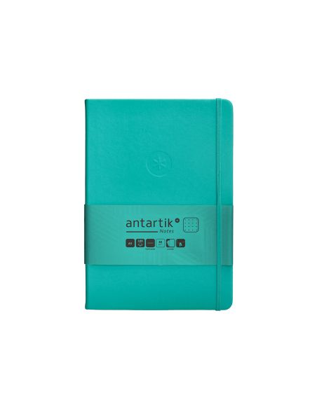 Cuaderno Con Gomilla Antartik Notes Tapa Dura A5 Hojas Puntos Turquesa 100 Hojas 80 Gr Fsc