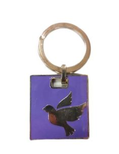 Llavero Metal Esmaltado Espiritu Santo Morado