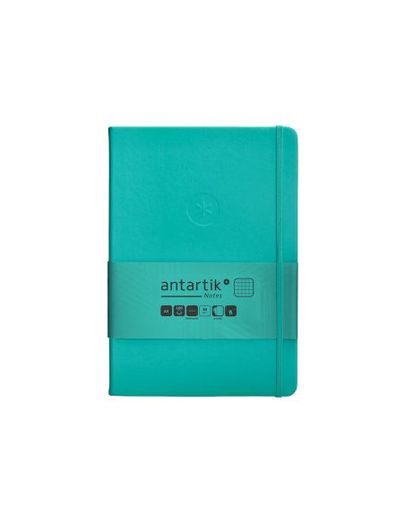 Cuaderno Con Gomilla Antartik Notes Tapa Dura A5 Hojas Cuadricula Turquesa 100 Hojas 80 Gr Fsc