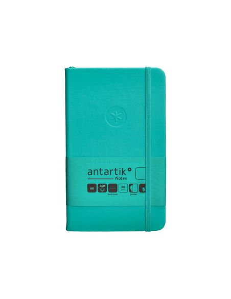 Cuaderno Con Gomilla Antartik Notes Tapa Dura A6 Hojas Lisas Turquesa 100 Hojas 80 Gr Fsc