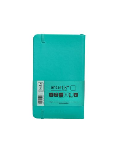Cuaderno Con Gomilla Antartik Notes Tapa Dura A6 Hojas Lisas Turquesa 100 Hojas 80 Gr Fsc
