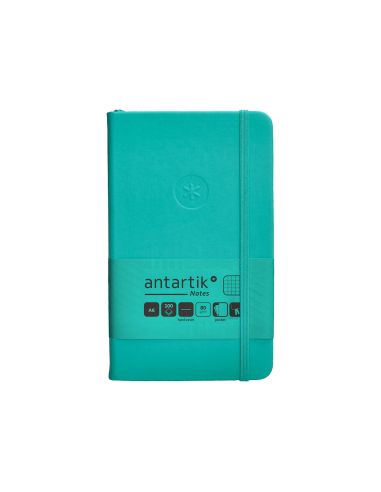 Cuaderno Con Gomilla Antartik Notes Tapa Dura A6 Hojas Cuadricula Turquesa 100 Hojas 80 Gr Fsc