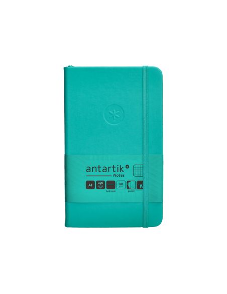 Cuaderno Con Gomilla Antartik Notes Tapa Dura A6 Hojas Cuadricula Turquesa 100 Hojas 80 Gr Fsc