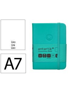 Cuaderno Con Gomilla Antartik Notes Tapa Dura A7 Hojas Lisas Turquesa 80 Hojas 80 Gr Fsc