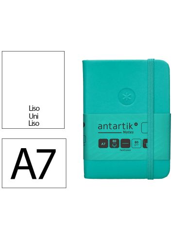 Cuaderno Con Gomilla Antartik Notes Tapa Dura A7 Hojas Lisas Turquesa 80 Hojas 80 Gr Fsc