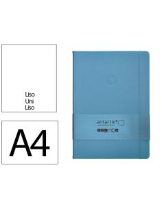 Cuaderno Con Gomilla Antartik Notes Tapa Dura A4 Hojas Lisas Azul Claro 100 Hojas 80 Gr Fsc