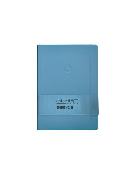 Cuaderno Con Gomilla Antartik Notes Tapa Dura A4 Hojas Lisas Azul Claro 100 Hojas 80 Gr Fsc