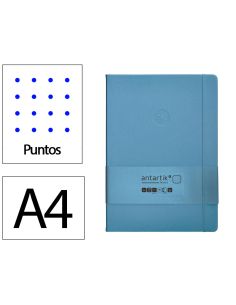 Cuaderno Con Gomilla Antartik Notes Tapa Dura A4 Hojas Puntos Azul Claro 100 Hojas 80 Gr Fsc