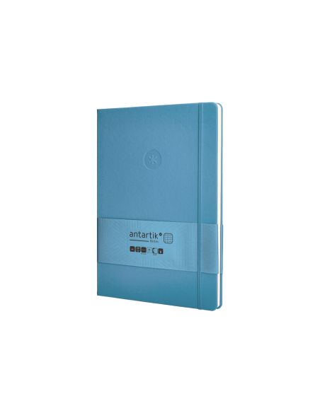 Cuaderno Con Gomilla Antartik Notes Tapa Dura A4 Hojas Cuadricula Azul Claro 100 Hojas 80 Gr Fsc