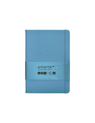 Cuaderno Con Gomilla Antartik Notes Tapa Dura A5 Hojas Lisas Azul Claro 100 Hojas 80 Gr Fsc