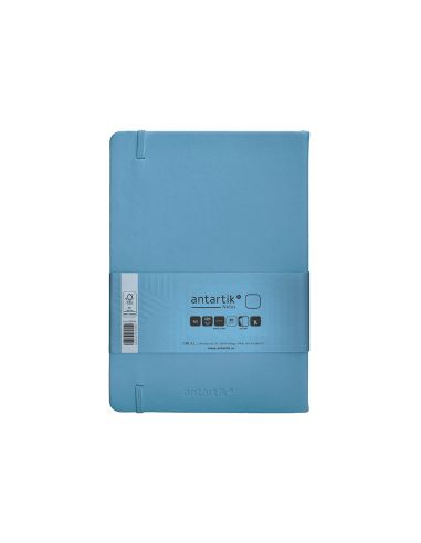 Cuaderno Con Gomilla Antartik Notes Tapa Dura A5 Hojas Lisas Azul Claro 100 Hojas 80 Gr Fsc