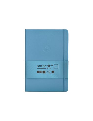 Cuaderno Con Gomilla Antartik Notes Tapa Dura A5 Hojas Puntos Azul Claro 100 Hojas 80 Gr Fsc