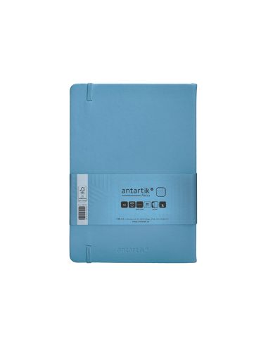Cuaderno Con Gomilla Antartik Notes Tapa Dura A5 Hojas Puntos Azul Claro 100 Hojas 80 Gr Fsc