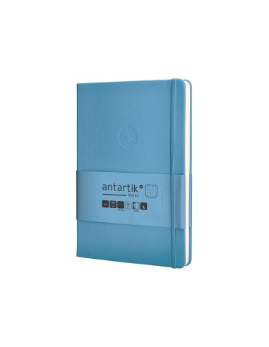Cuaderno Con Gomilla Antartik Notes Tapa Dura A5 Hojas Puntos Azul Claro 100 Hojas 80 Gr Fsc