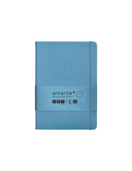 Cuaderno Con Gomilla Antartik Notes Tapa Dura A5 Hojas Rayas Azul Claro 100 Hojas 80 Gr Fsc