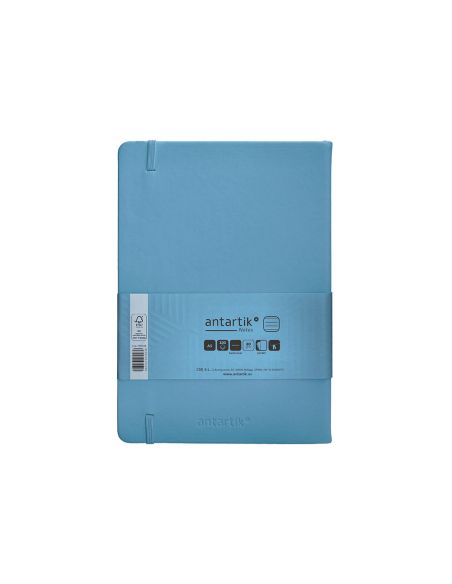 Cuaderno Con Gomilla Antartik Notes Tapa Dura A5 Hojas Rayas Azul Claro 100 Hojas 80 Gr Fsc