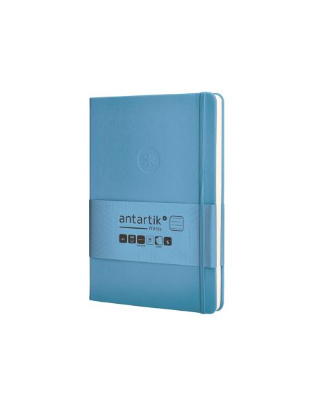 Cuaderno Con Gomilla Antartik Notes Tapa Dura A5 Hojas Rayas Azul Claro 100 Hojas 80 Gr Fsc