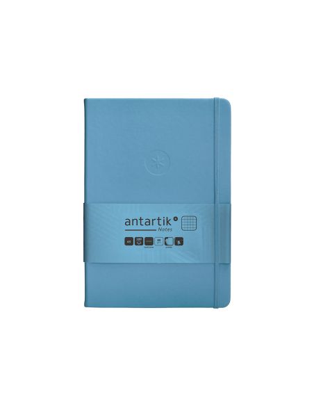 Cuaderno Con Gomilla Antartik Notes Tapa Dura A5 Hojas Cuadricula Azul Claro 100 Hojas 80 Gr Fsc