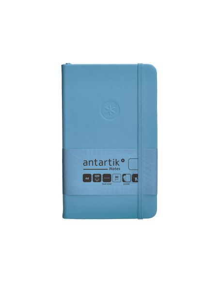 Cuaderno Con Gomilla Antartik Notes Tapa Dura A6 Hojas Lisas Azul Claro 100 Hojas 80 Gr Fsc