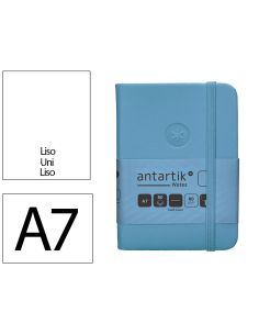 Cuaderno Con Gomilla Antartik Notes Tapa Dura A7 Hojas Lisas Azul Claro 80 Hojas 80 Gr Fsc