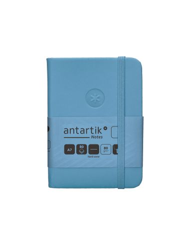 Cuaderno Con Gomilla Antartik Notes Tapa Dura A7 Hojas Lisas Azul Claro 80 Hojas 80 Gr Fsc